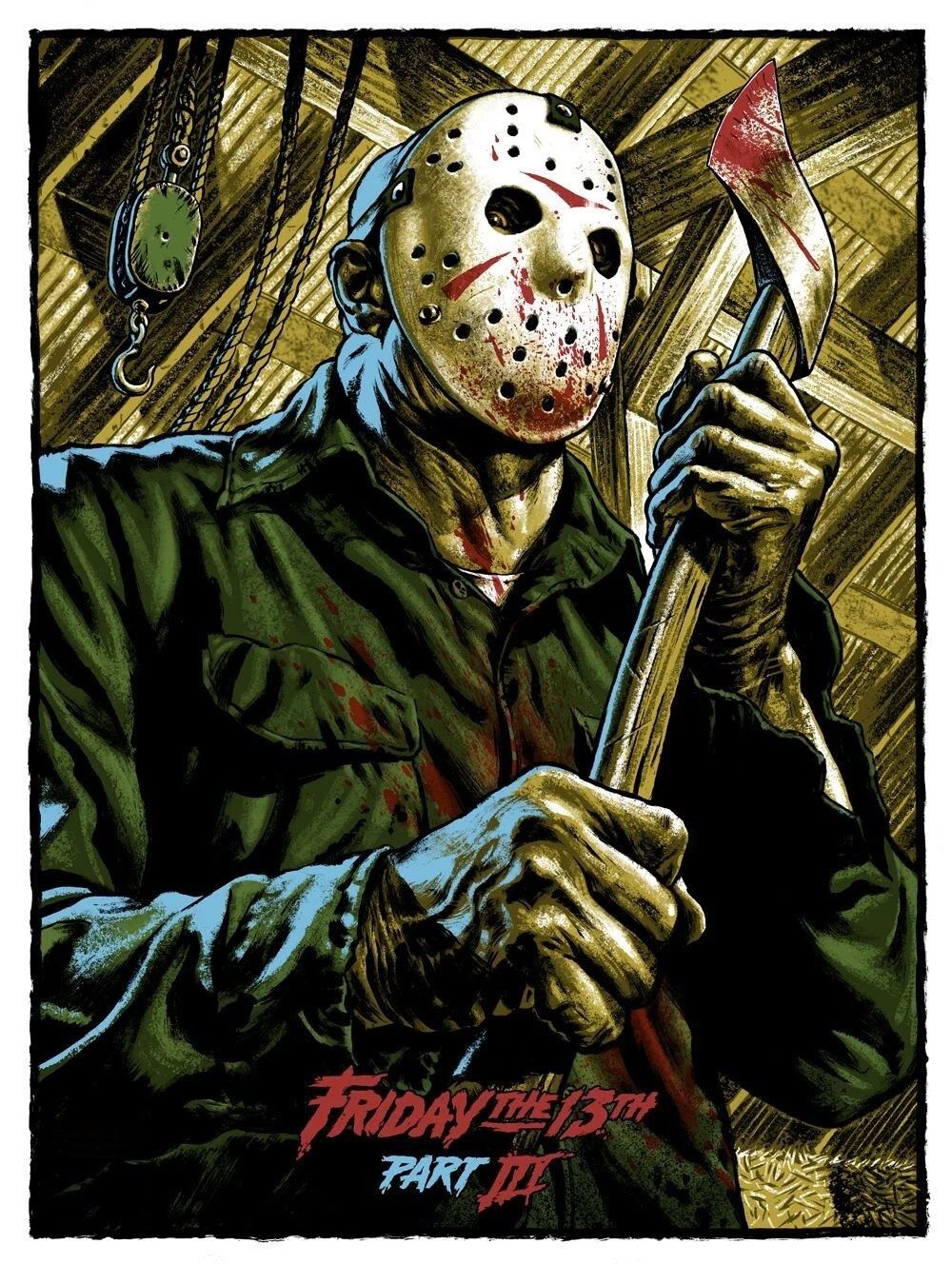1982 Friday The 13Th Part Iii Jason Voorhees Camp Crystal Lake Print