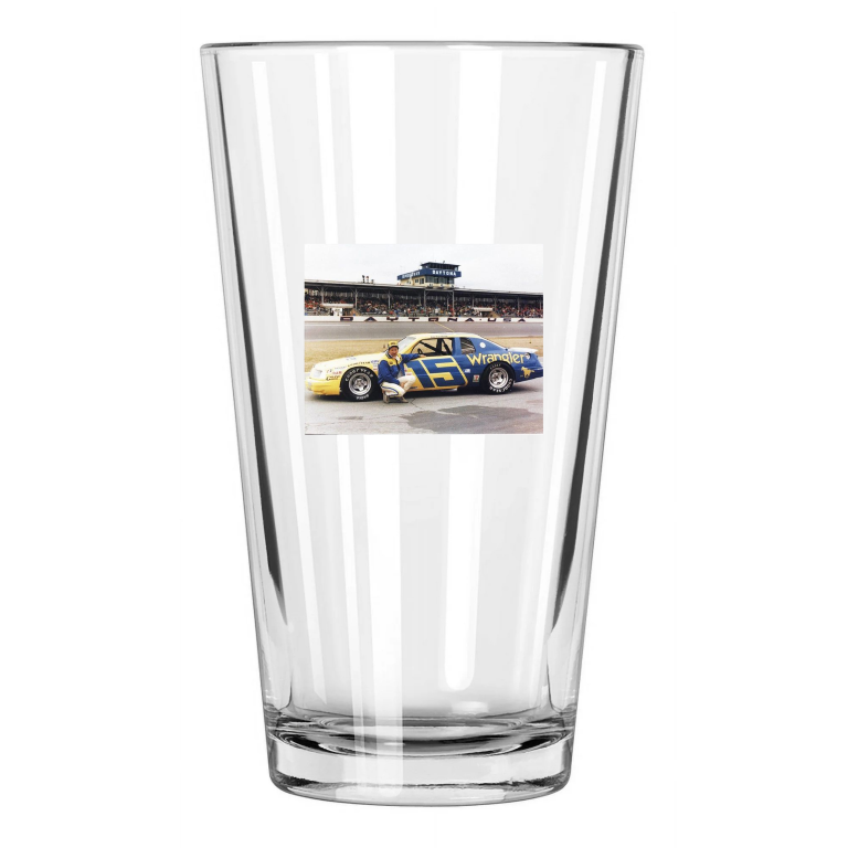 1983 Nascar Racing Dale Earnhardt Photo Race Car Pint Beer Drinking Glass