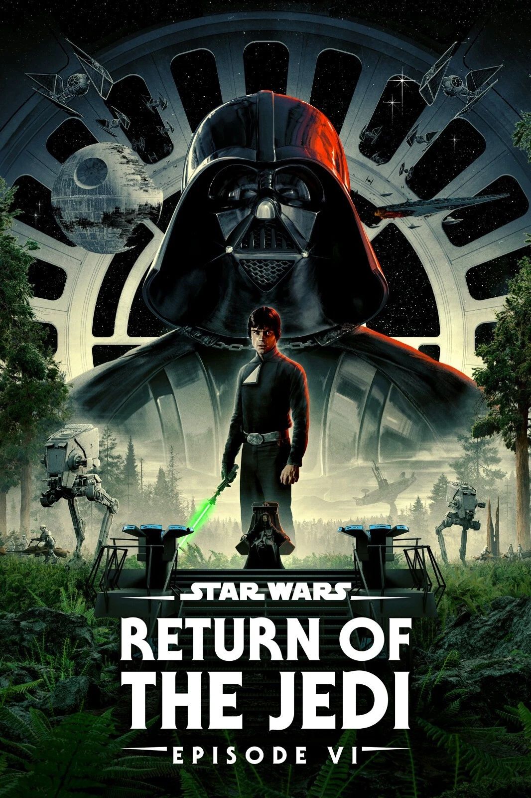 1983 Star Wars Return Of The Jedi 40Th Movie Poster Vader & Luke