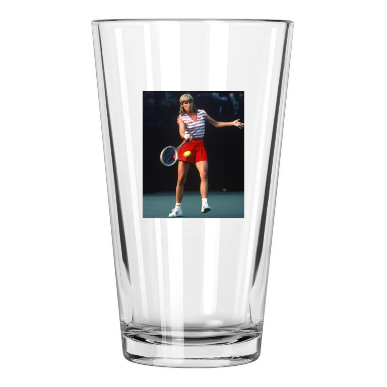1983 World Tennis Champion Chris Evert Photo Pint Beer Drinking Glass
