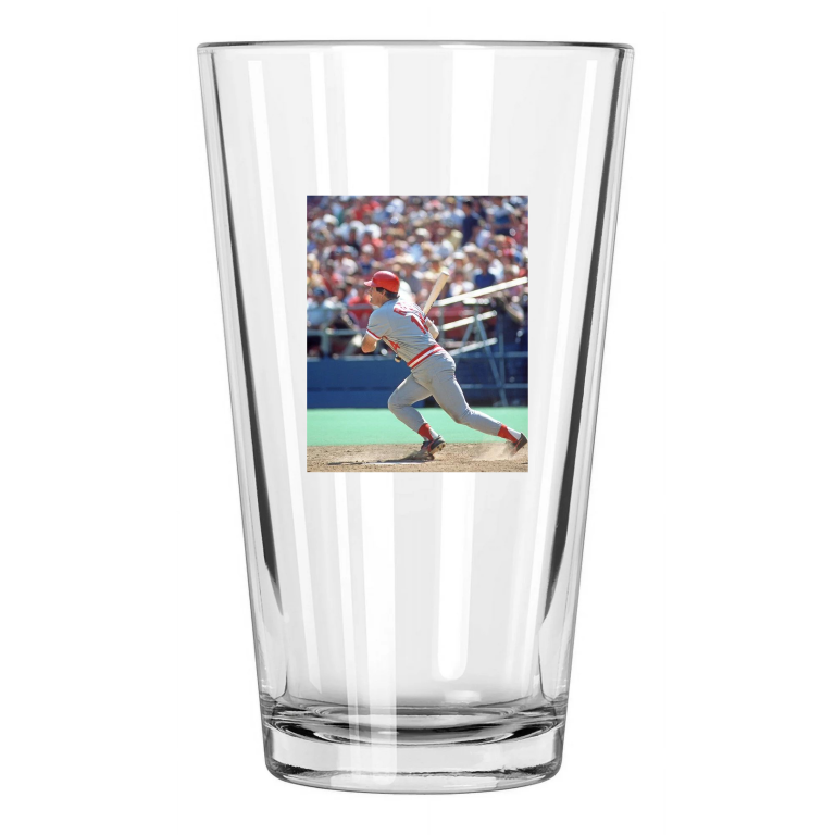 1984 Cincinnati Reds Pete Rose Photo Baseball Pint Beer Drinking Glass