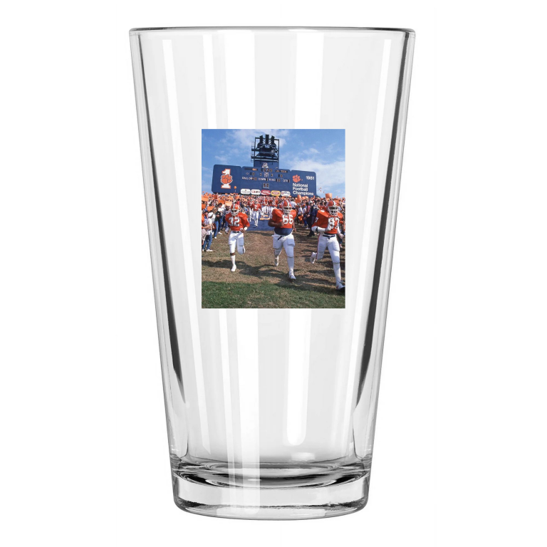 1984 Clemson Tigers William Perry Photo Death Valley Pint Beer Drinking Glass