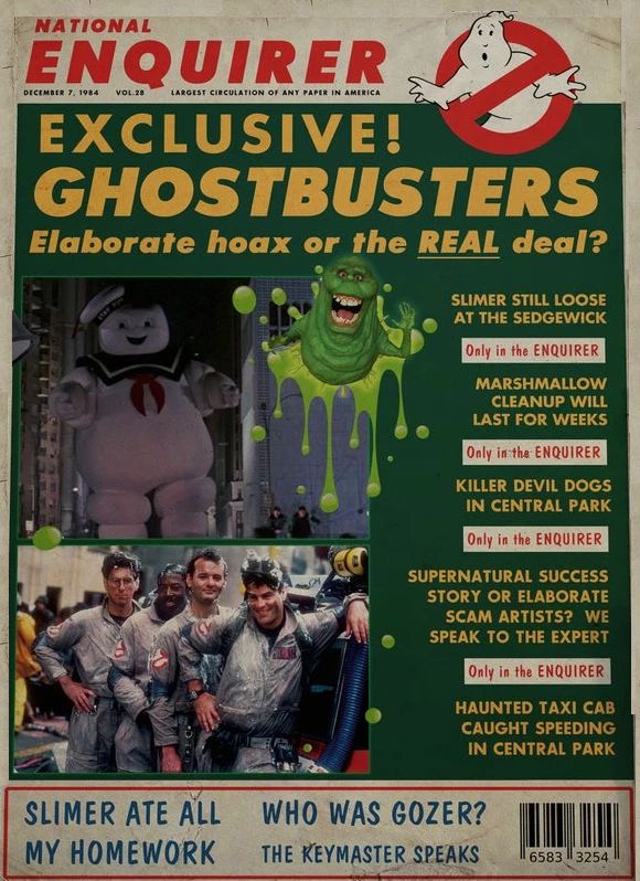1984 Ghostbusters National Enquirer Posterprint Venkman Egon Ray