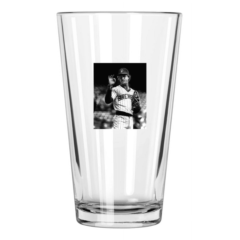 1984 Milwaukee Brewers Robin Yount Baseball Hof 99 Pint Beer Drinking Glass