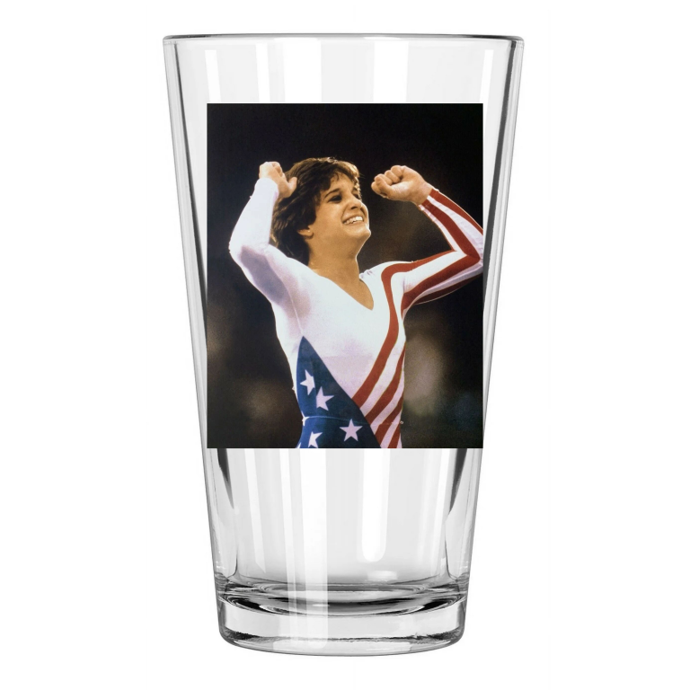 1984 Summer Olympics Mary Lou Retton Los Angeles Usa 1 Pint Beer Drinking Glass