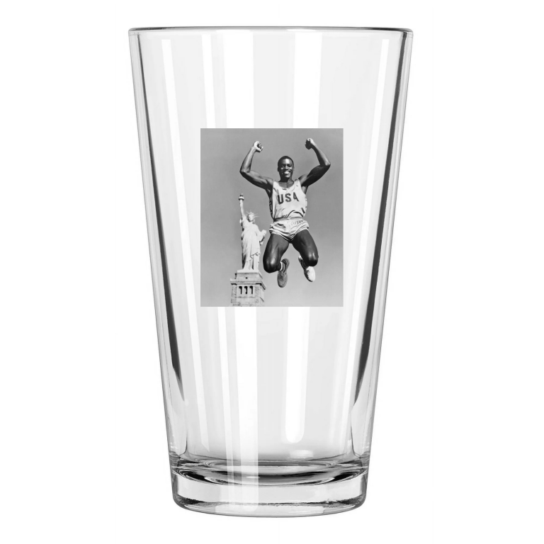 1984 Usa Sprinter Carl Lewis Gold Medal Olympic Winner Pint Beer Drinking Glass