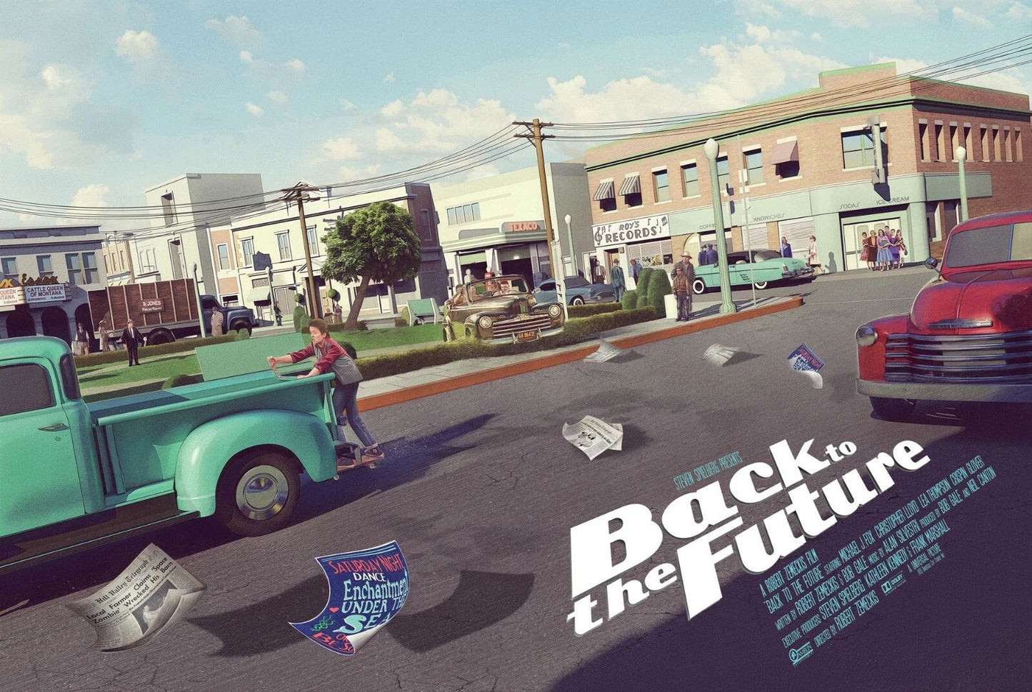 1985 Back To The Future Town Square Chase! Mini Marty Mcfly 300 PCS Jigsaw