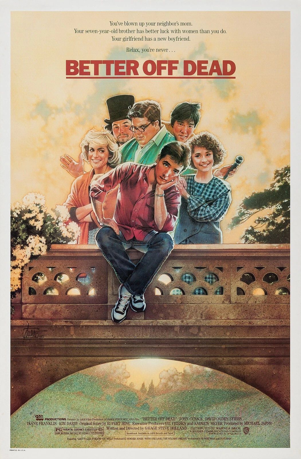 1985 Better Off Dead Movie Poster Lane John Cusack Curtis Amrstrong
