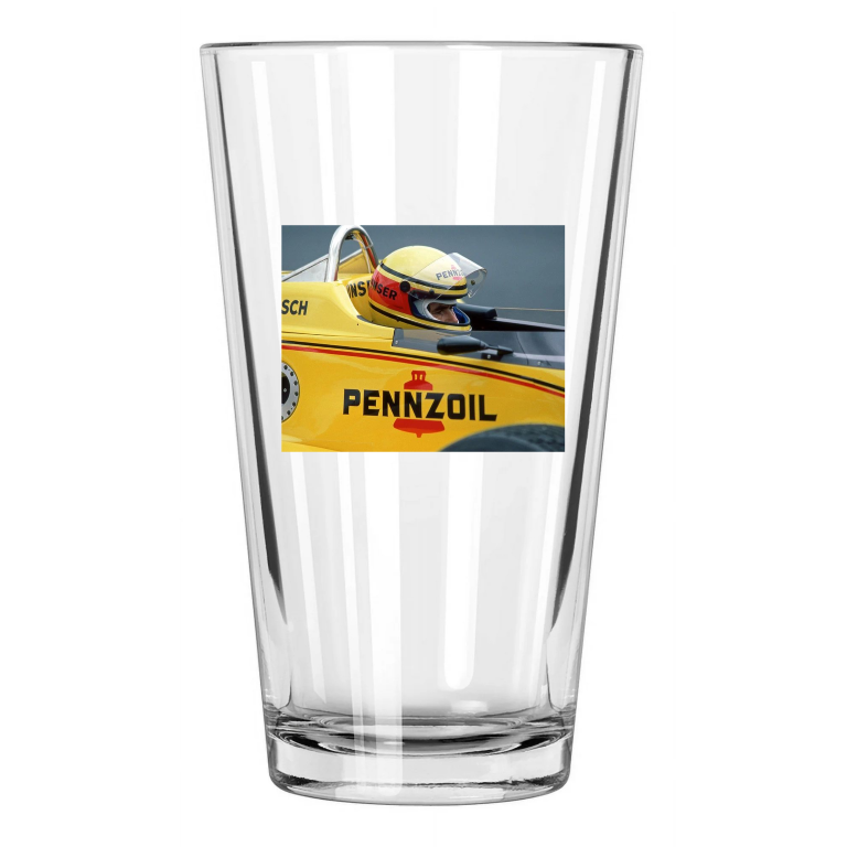 1985 Indy Racecar Driver Al Unser Indianapolis 500 Pint Beer Drinking Glass