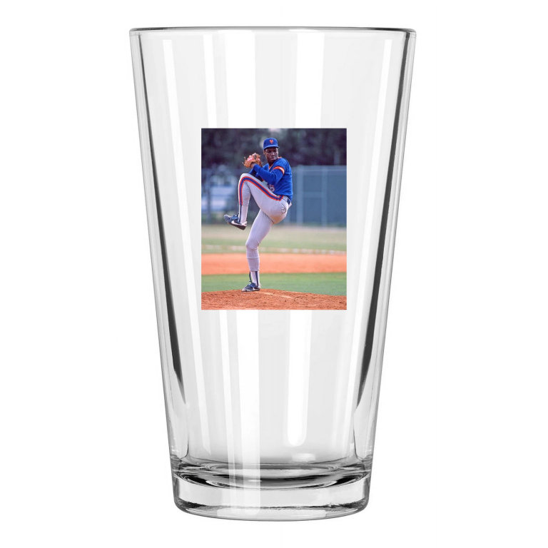 1985 New York Mets Dwight Doc Gooden Photo Baseball 1 Pint Beer Drinking Glass