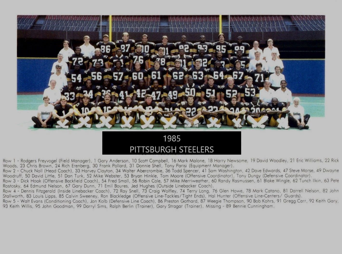 1985 Pittsburgh Steelers Team Photo Nfl Football Picture 300 Piece Jigsaw Puzzle