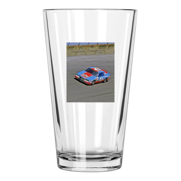 1985 Stp Pontiac Richard Petty Photo Daytona Speedway Pint Beer Drinking Glass