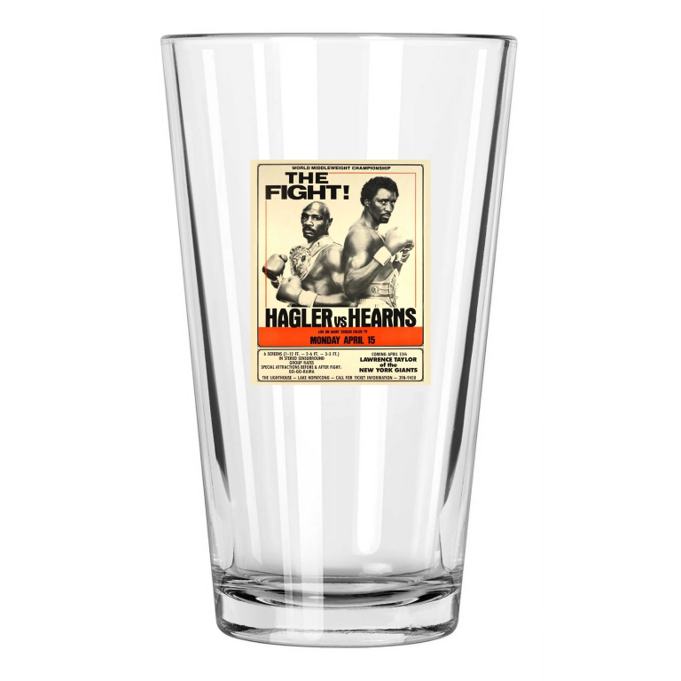 1985 Tommy Hearns Vs Marvelous Marvin Hagler Boxers Pint Beer Drinking Glass