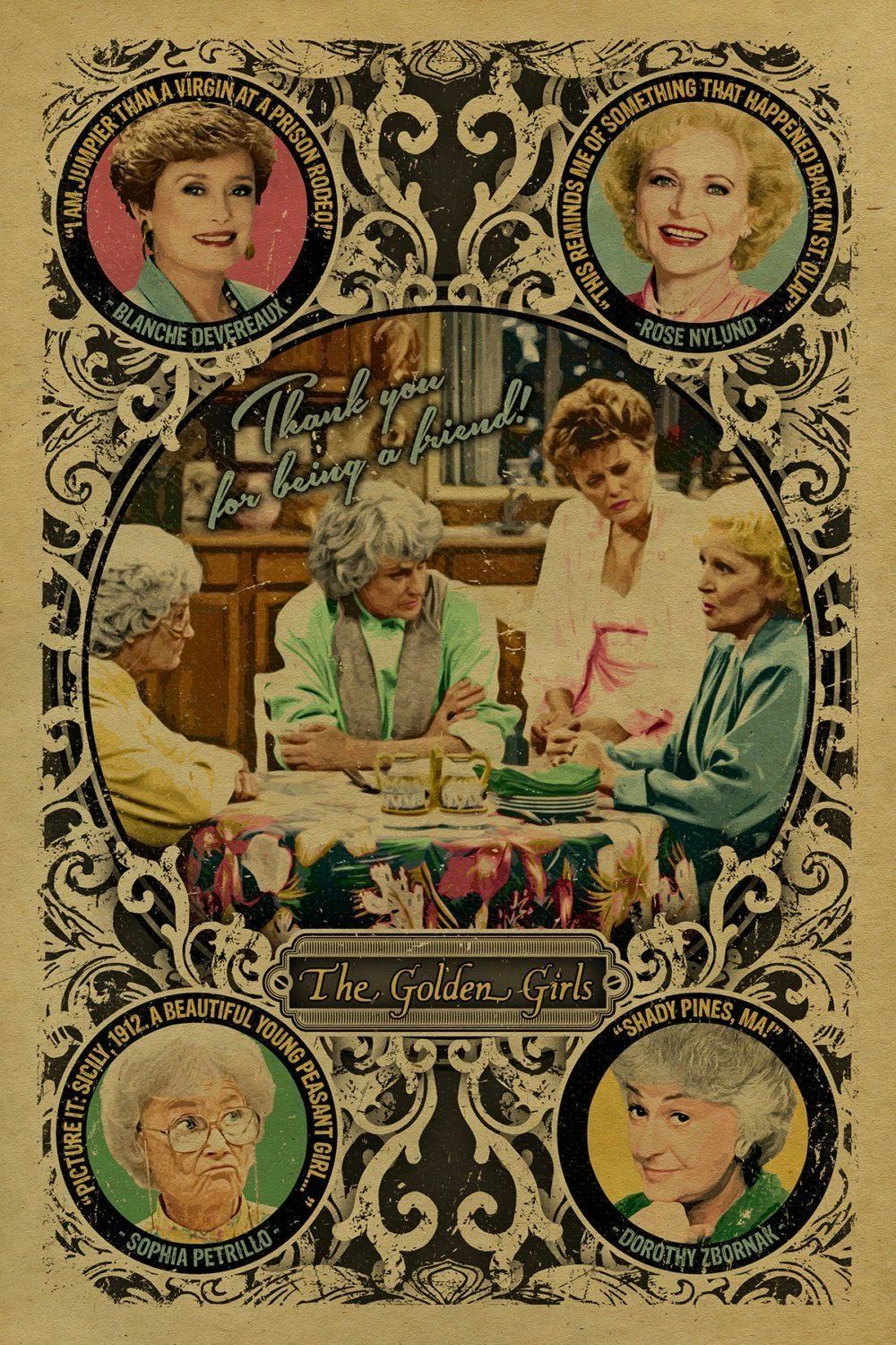 1985 The Golden Girls Rose Blanche Sophia Dorothy Betty White 300 PCS Jigsaw