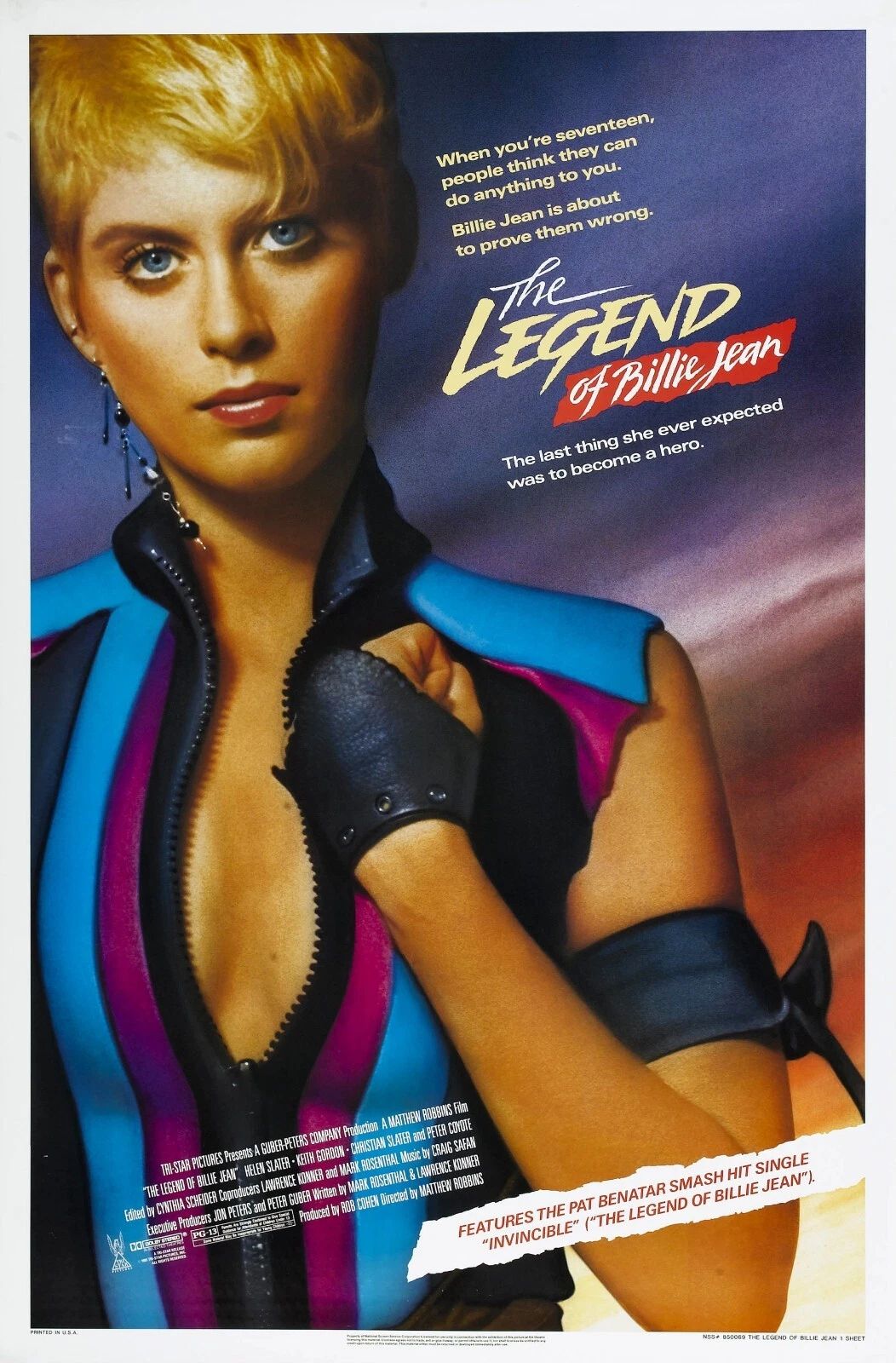 1985 The Legend Of Billie Jean Movie Poster Helen Slater Christian Slater