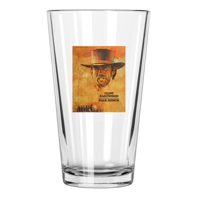 1985 Western Film Pale Rider Clint Eastwood Photo Pint Beer Drinking Glass
