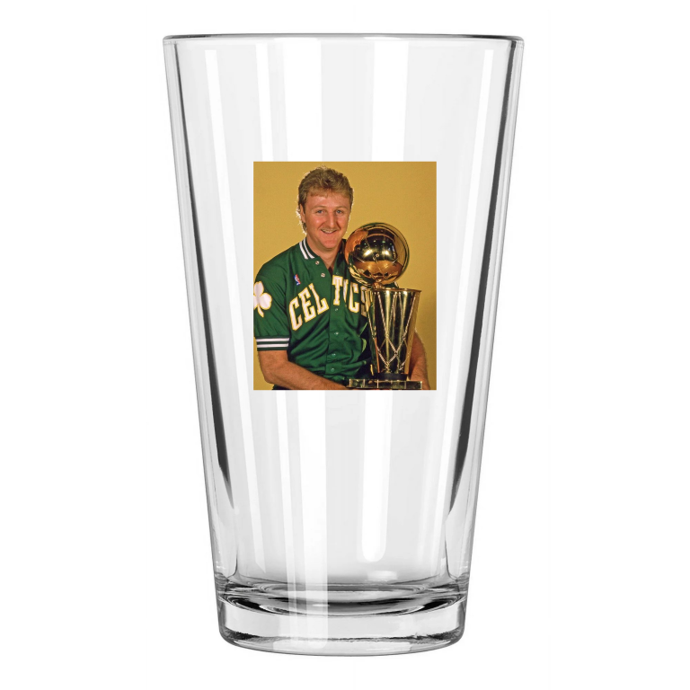 1986 Boston Celtics Larry Bird Photo Nba Champions Pint Beer Drinking Glass