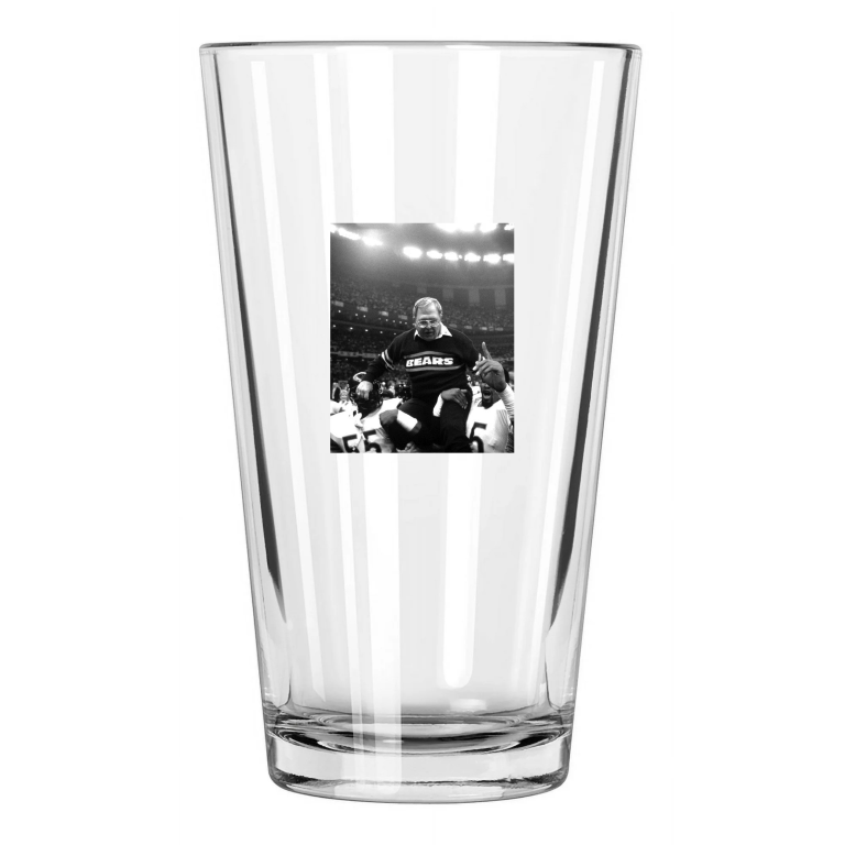 1986 Chicago Bears Buddy Ryan Photo Super Bowl Xx Pint Beer Drinking Glass