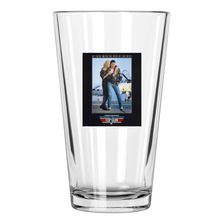 1986 Top Gun Photo Tom Cruise And Kelly Mcgillis Movie Pint Beer Drinking Glass