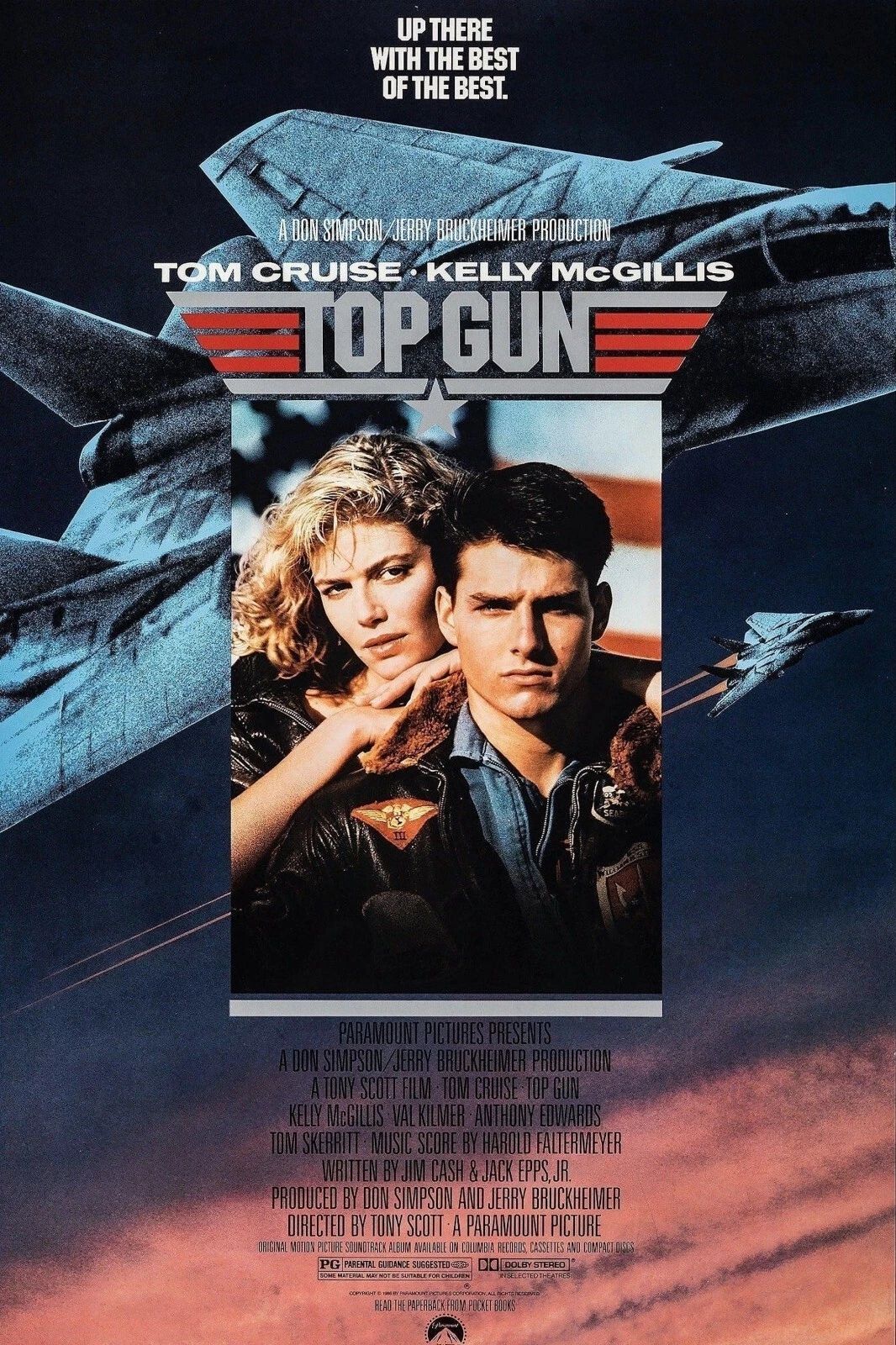 1986 Top Gun Movie Poster Tom Cruise Val Kilmer Maverick Ice Man Goose