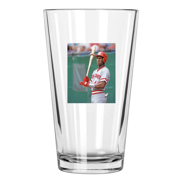 1987 Cincinnati Reds Eric Davis Photo Baseball Pint Beer Drinking Glass