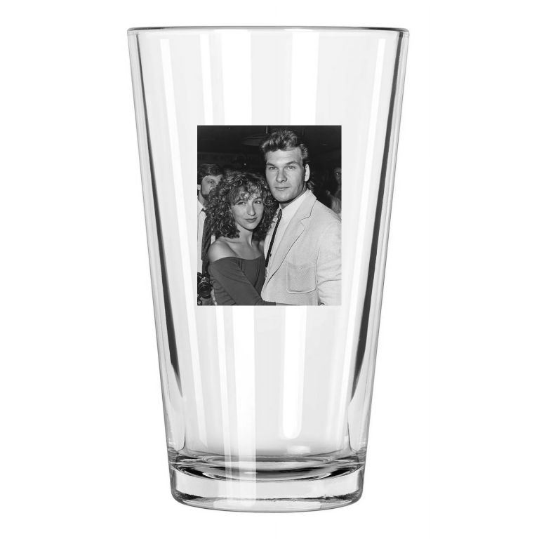 1987 Film Dirty Dancing Patrick Swayze & Jennifer Grey Pint Beer Drinking Glass