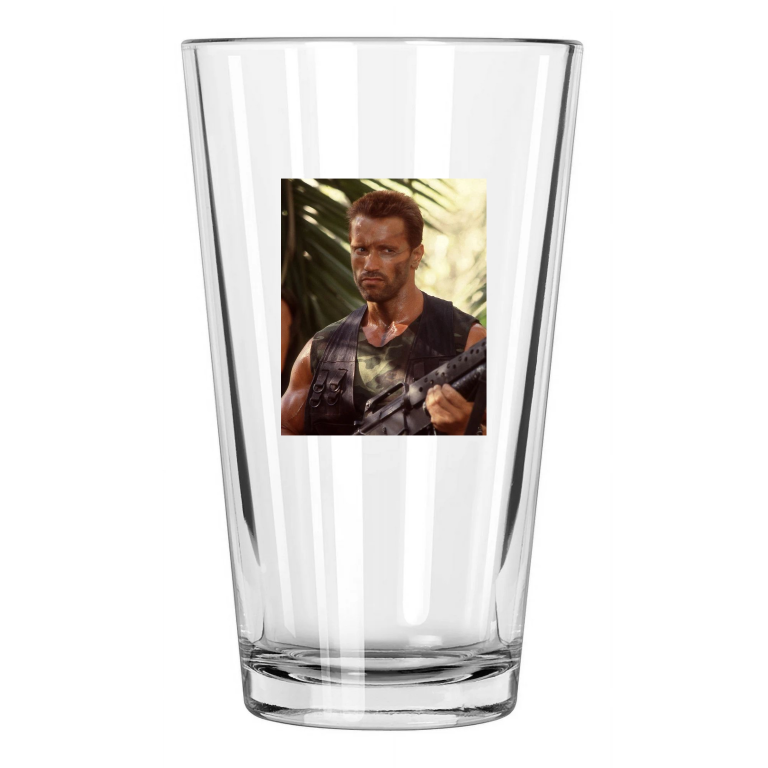 1987 Film Predator Starring Arnold Schwarzenegger Photo Pint Beer Drinking Glass