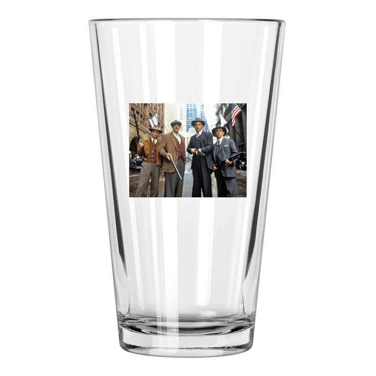1987 Film Untouchables Cast Kevin Costner Sean Connery Pint Beer Drinking Glass