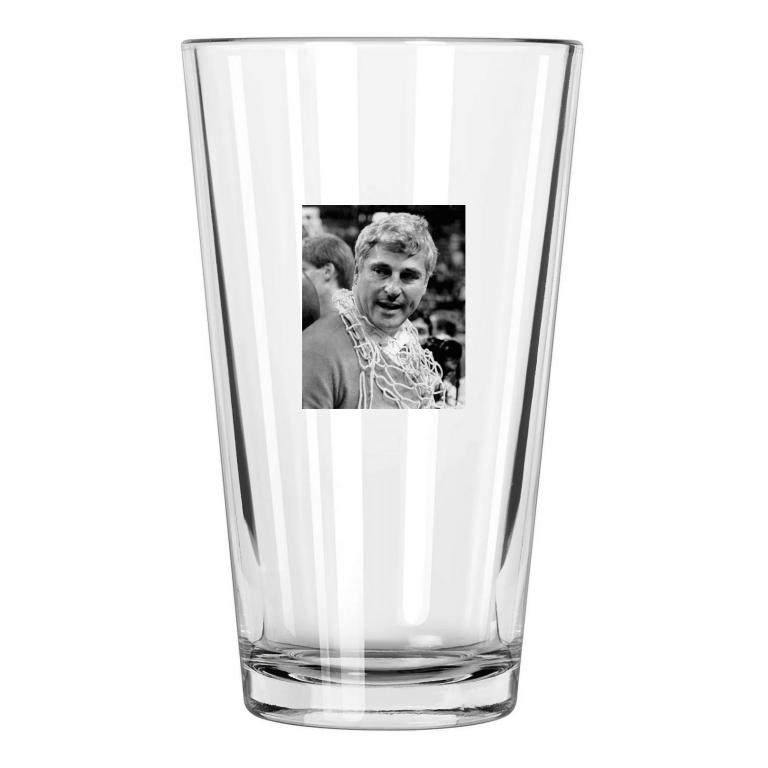 1987 Indiana Hoosier Bobby Knight Photo Basketball Pint Beer Drinking Glass