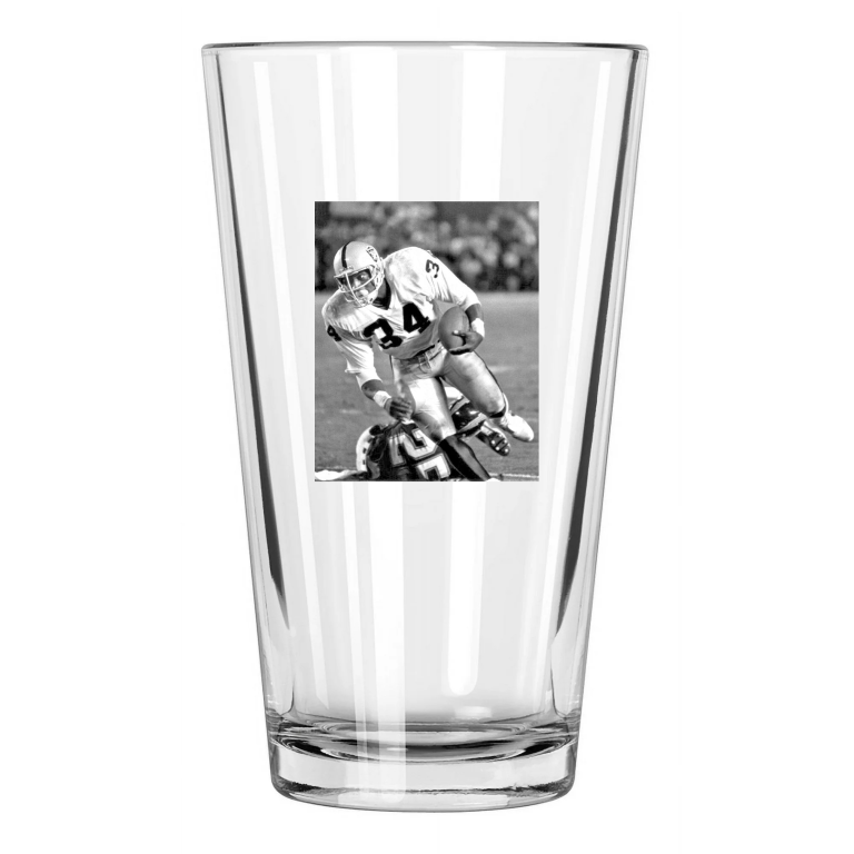 1987 Los Angeles Raiders Bo Jackson Photo Football Pint Beer Drinking Glass