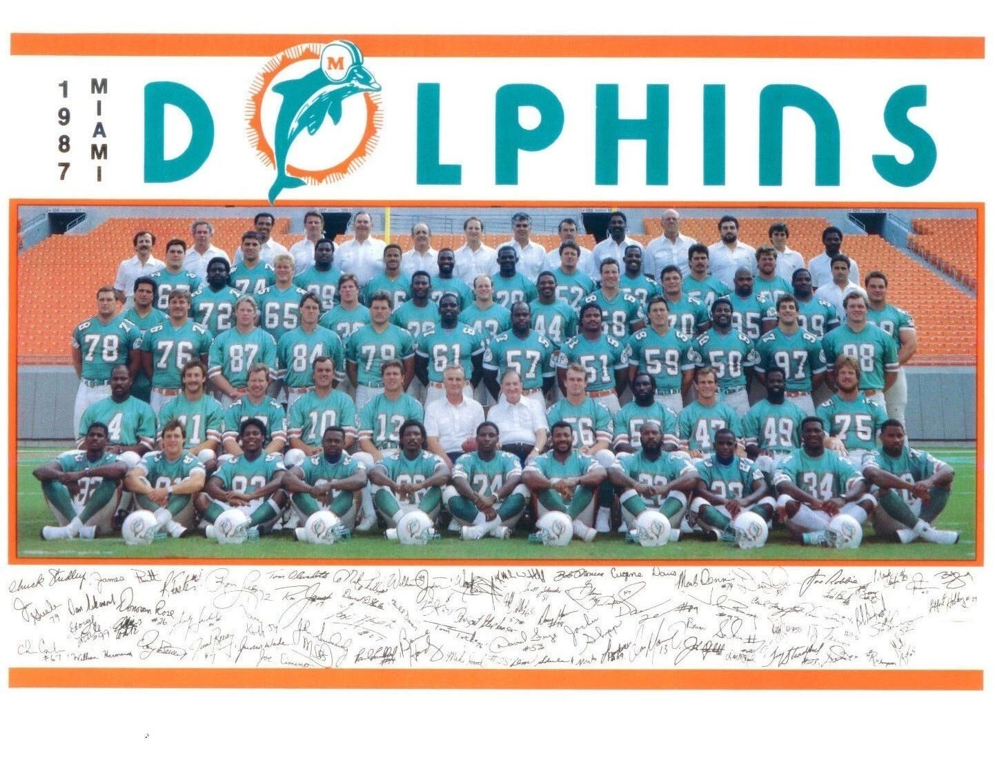 1987 Miami Dolphins Team Photo Picture Nfl Football 300 Piece Jigsaw Puzzle