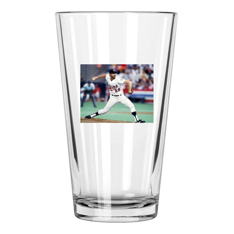 1987 Minnesota Twins Bert Blyleven Photo World Series Pint Beer Drinking Glass