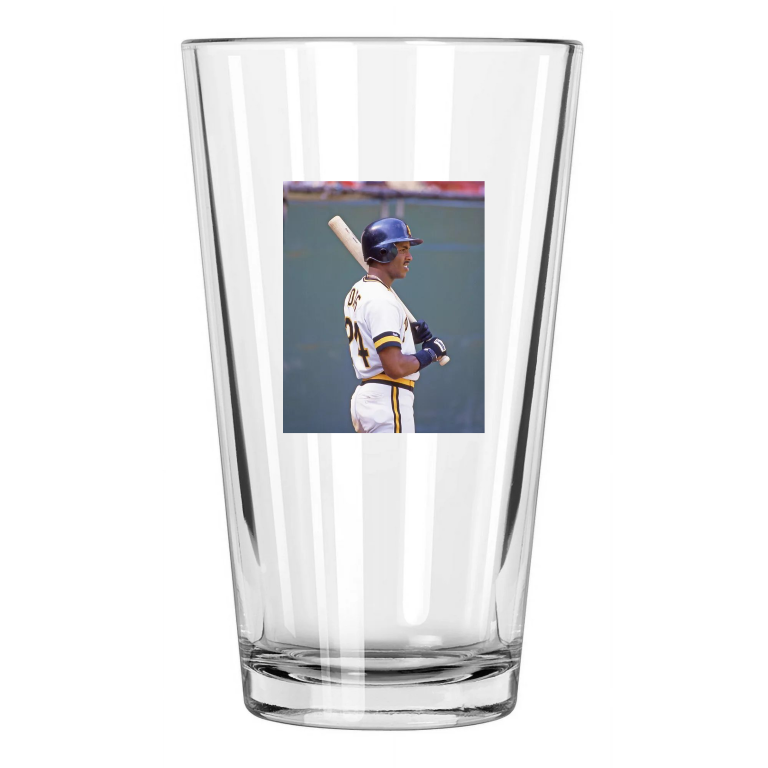 1987 Pittsburgh Pirates Barry Bonds Photo Baseball Pint Beer Drinking Glass