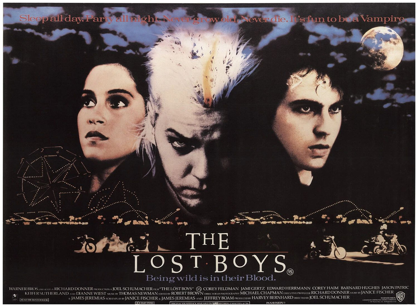 1987 The Lost Boys Movie Poster Print Kiefer Sutherland Corey Feldman