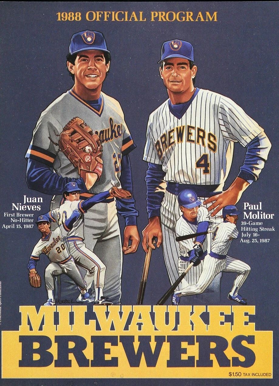 1988 Milwaukee Brewers Photo Baseball Mlb Paul Molitor 300 Piece Jigsaw Puzzle