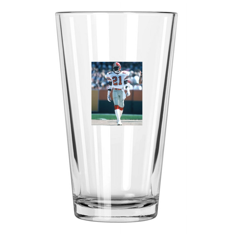 1989 Deion Sanders 'Primetime' Atlanta Falcons Rookie Pint Beer Drinking Glass