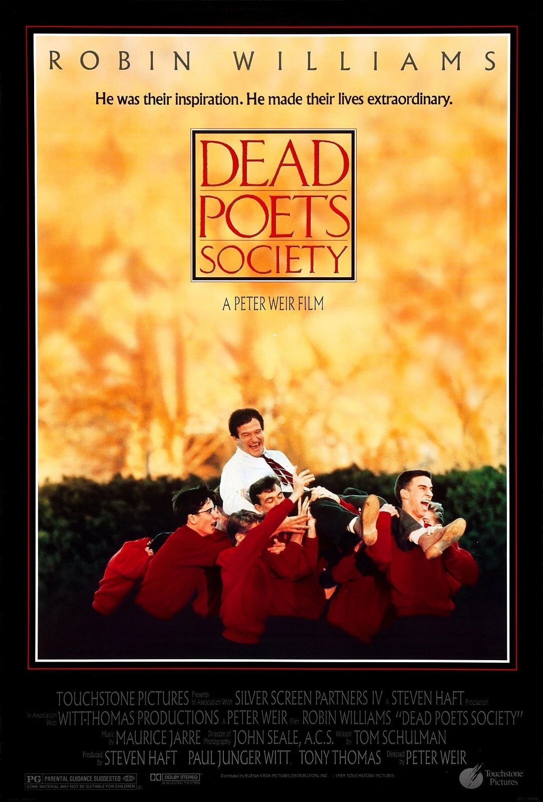 1989 Dead Poets Society Movie Poster Robin Williams Ethan Hawke