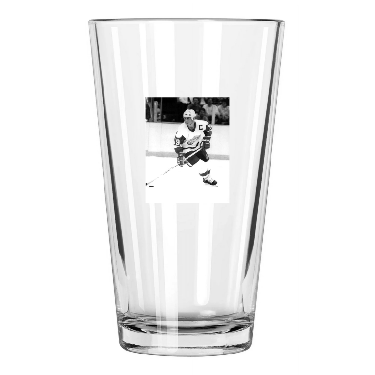 1989 Detroit Red Wings Steve Yzerman Photo Nhl Hockey Pint Beer Drinking Glass
