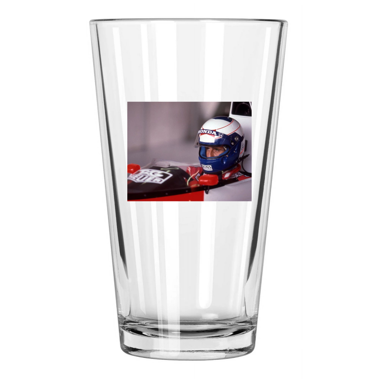 1989 F1 Racecar Driver Alain Prost Photo Formula One Pint Beer Drinking Glass