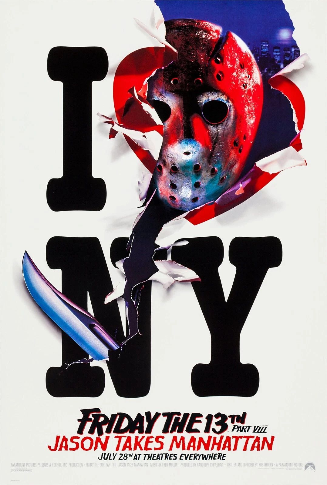1989 Friday The 13Th Part 8 Jason Takes Manhattan Movie Poster Crystal