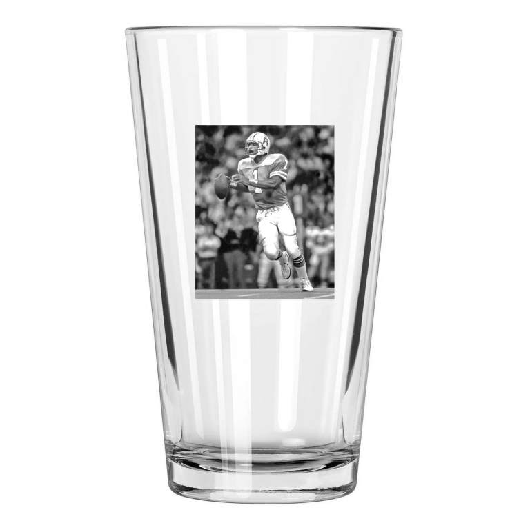 1989 Houston Oilers Warren Moon Photo Nfl Football Pint Beer Drinking Glass