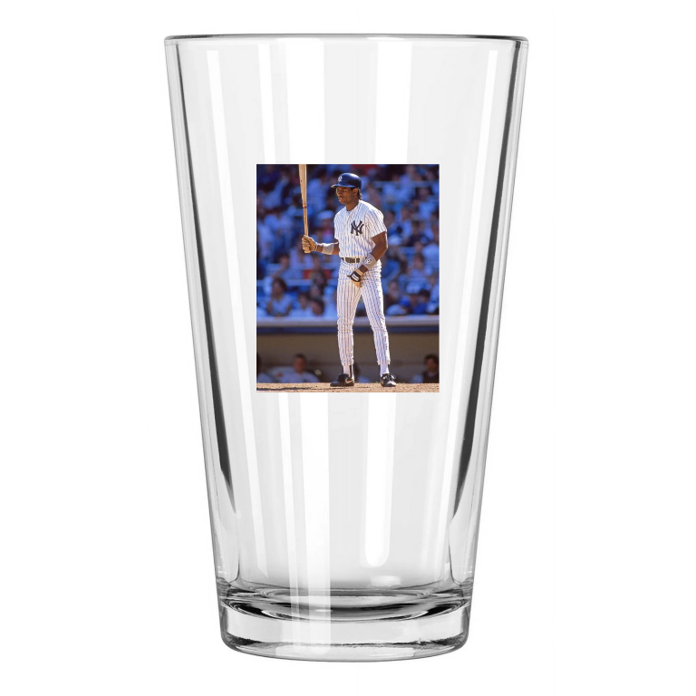 1989 New York Yankees Deion Sanders Photo Rookie Rc Pint Beer Drinking Glass