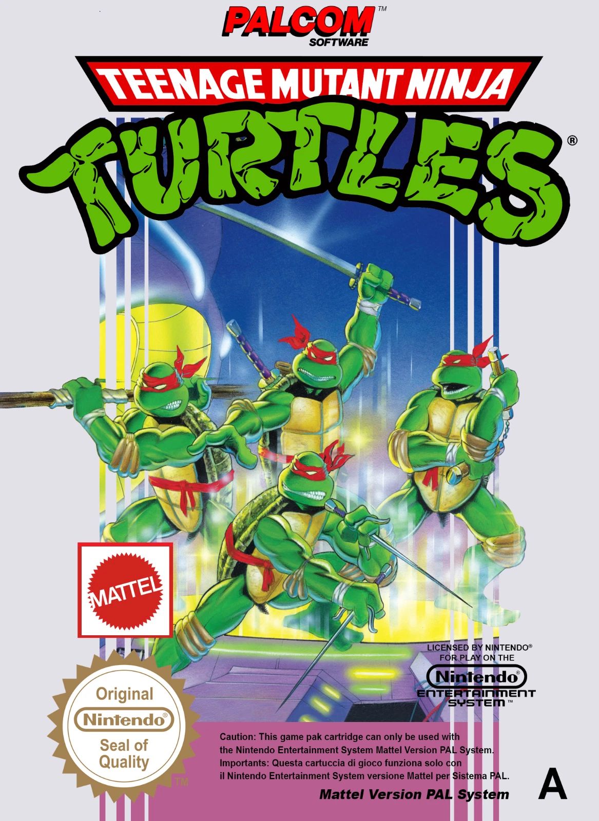 1989 Nintendo Nes Tmnt Teenage Mutant Ninja Turtles Box Art Poster