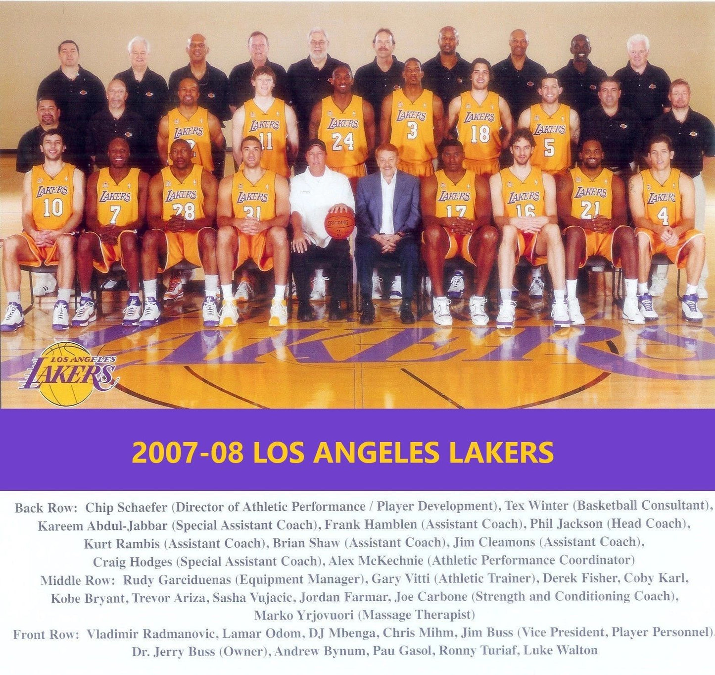 08 Los Angeles Lakers Team Photo Basketball Nba La 300 Piece Jigsaw Puzzle