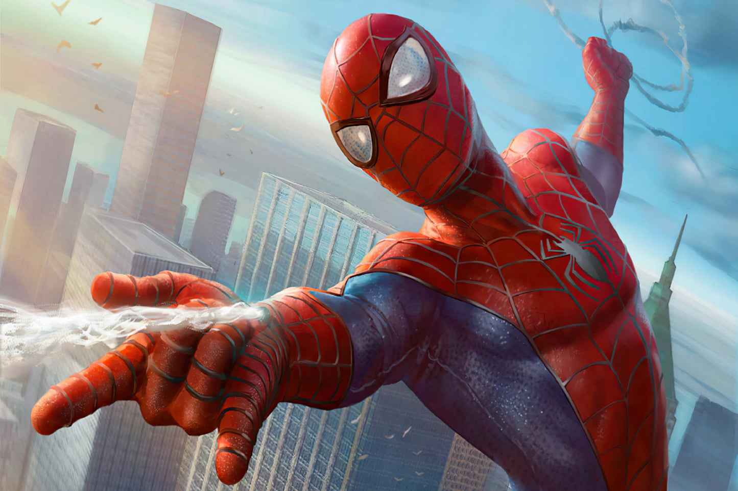 Spider Man Swing Web Shoot Comic Book Poster Print Wall Art