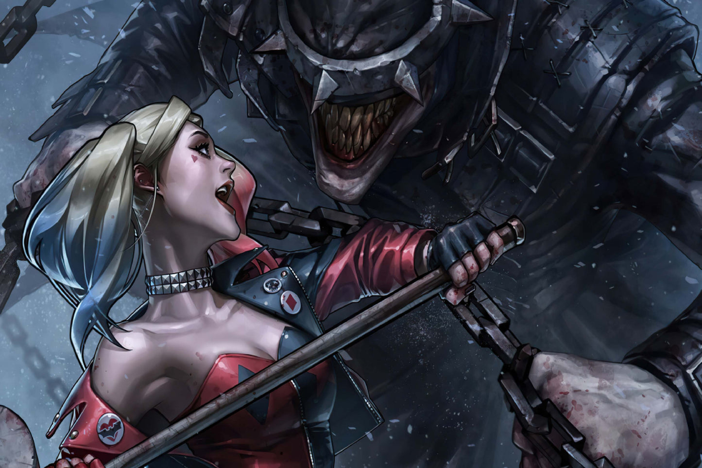 Harley Quinn Vs The Batman Who Laughs Comic Book Poster Print Wall Art