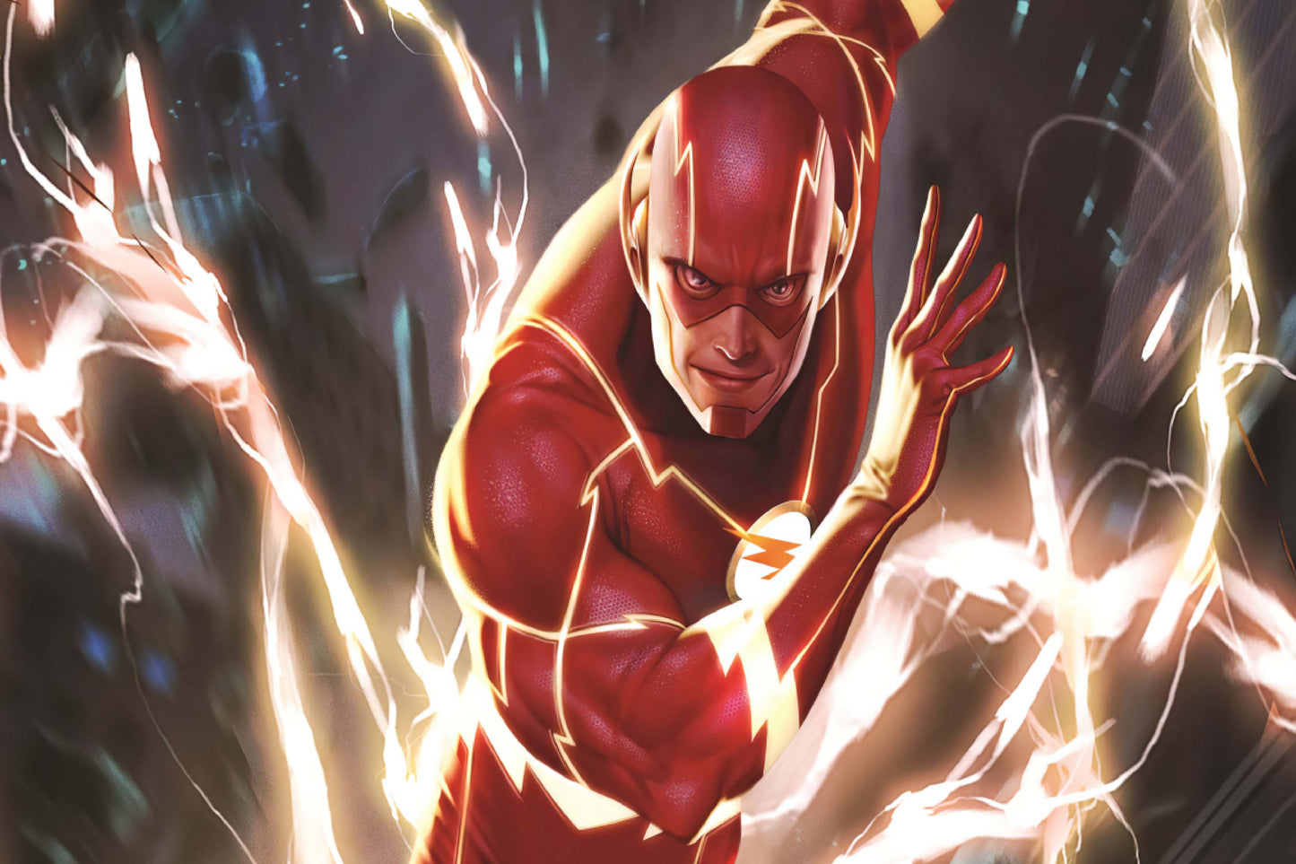 The Flash Running Lightning Comic Book Poster Print Wall Art