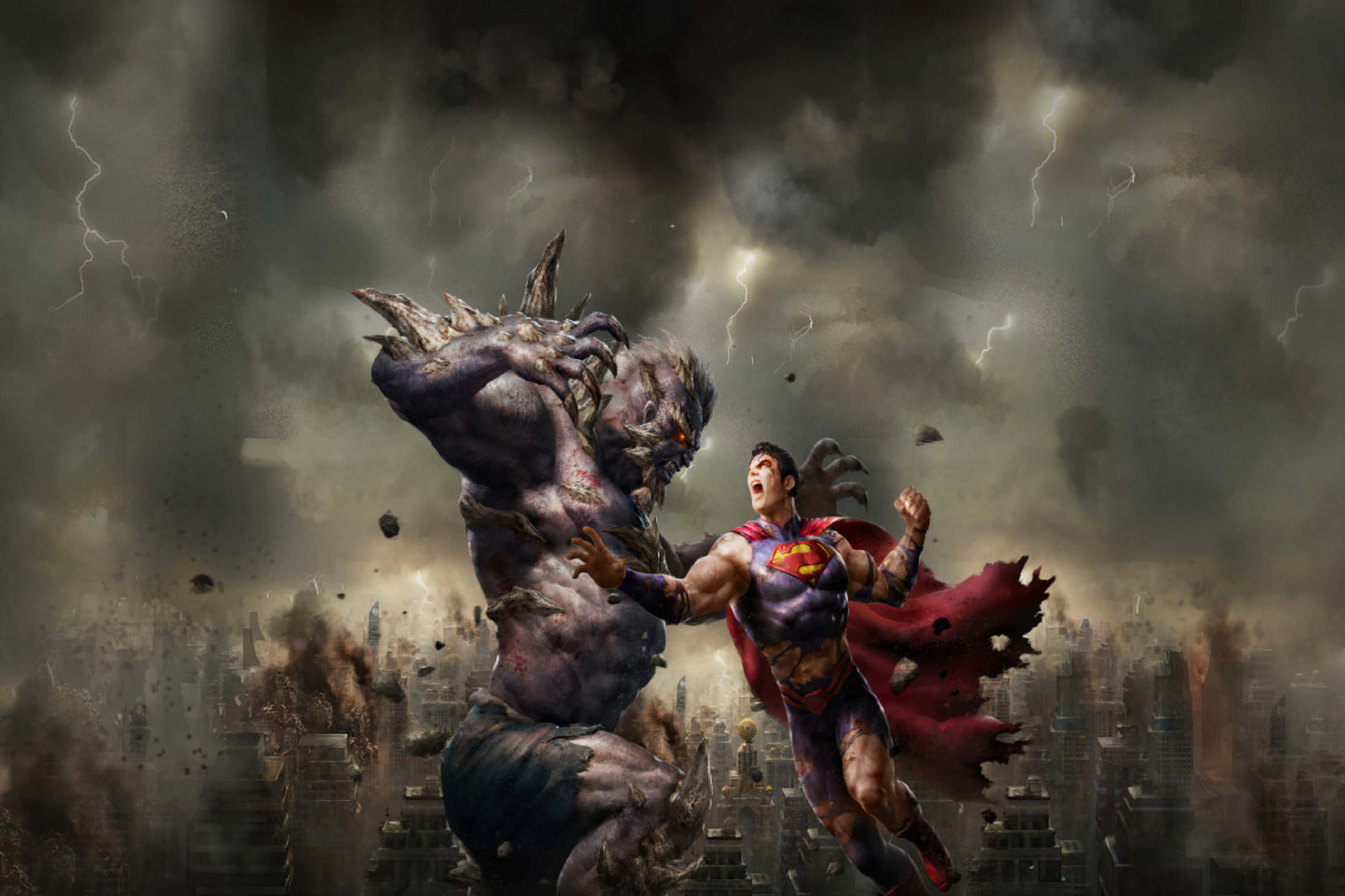 Superman Vs. Doomsday Battle Comic Book Poster Print Wall Art