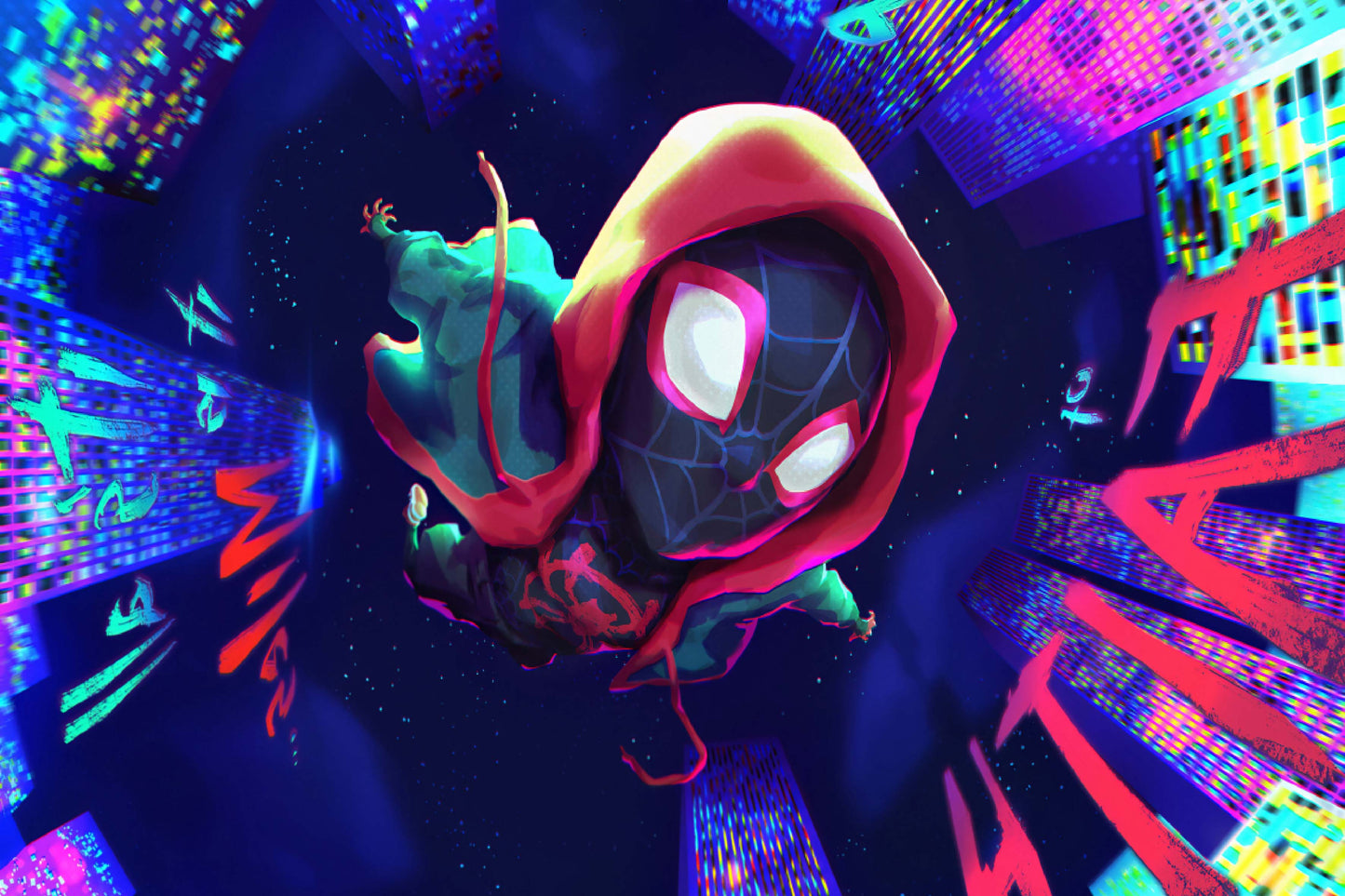 Spider Man Miles Morales Into The Spider Verse Comic Book Poster Print Wall Art