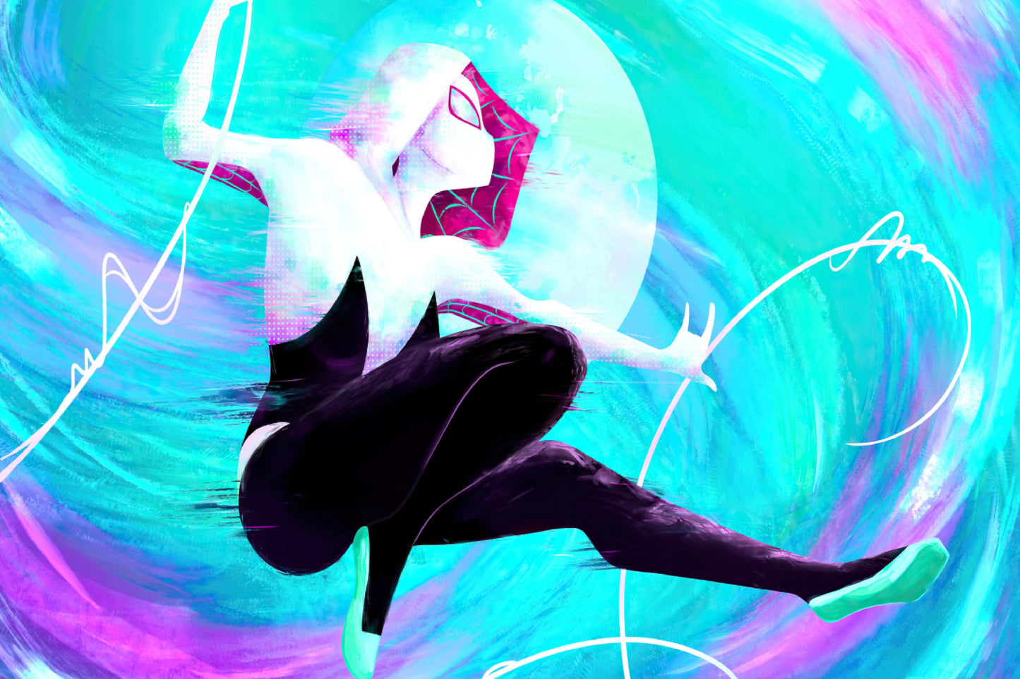 Spider Gwen Web Swing Marvel Superhero Comic Book Poster Print Wall Art